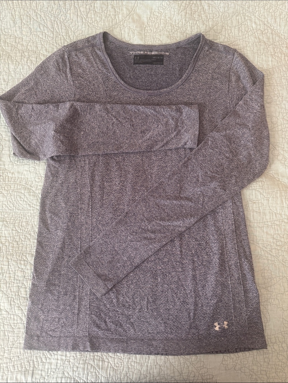 Under Armour Heathered Blue Long-Sleeve Performance Tee